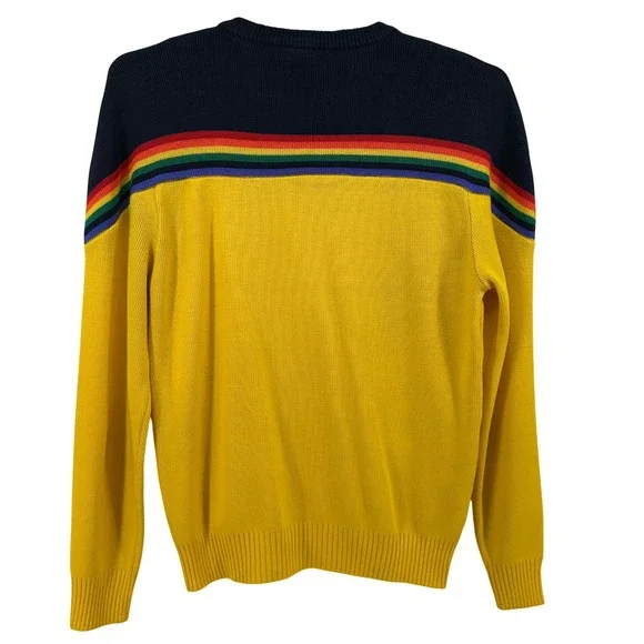 VTG 80s Ocean Pacific Op Rainbow Stripe Sweater Large Stranger Things Surf Retro